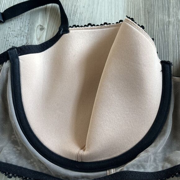 NWOT Adore Me Nymphadora Contour Balconette Bra Underwire Black Heart Lace 40DDD - Picture 9 of 13